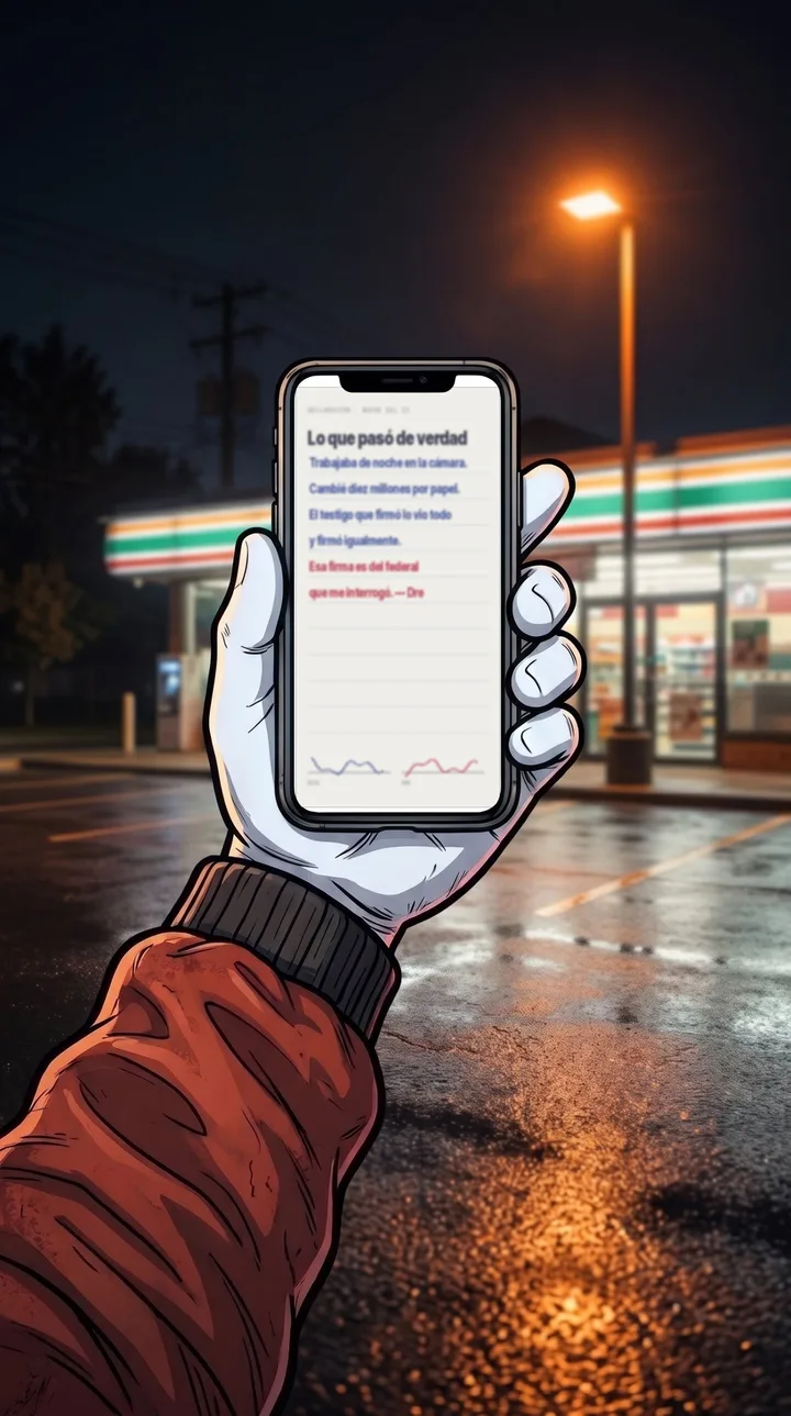 El móvil de Dre con la foto de la carta